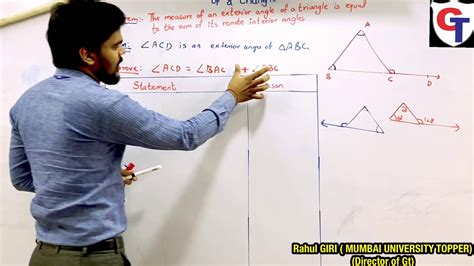 3 Triangles Remote Interior Angles Of A Triangle Theorem 9th Std New Syllabus Maharashtra