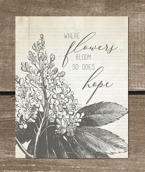 Where Flowers Bloom So Does Hope Vintage Inspired Botanical Etsy