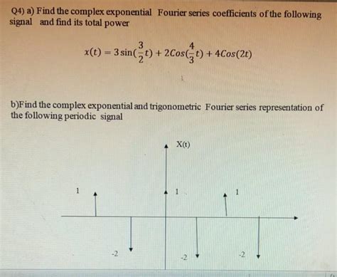 Solved Q4 A Find The Complex Exponential Fourier Series Chegg