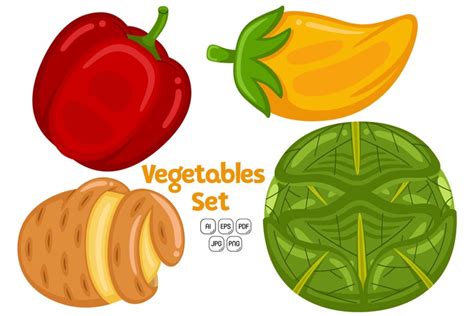 Vegetables Set Vector 04