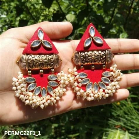 Handmade fabric party wear Earrings at Rs 163 pair हडमड इयररग