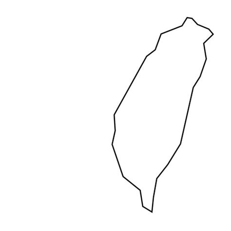 Taiwan simplified outline map Royalty Free Vector Image