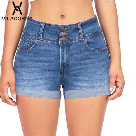 5 Color High Waist Jean Zipper Botton Women S Denim Shorts Fashion