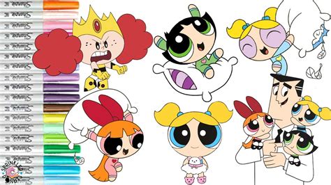 Powerpuff Girls Coloring Book Compilation Blossom Bubbles Buttercup