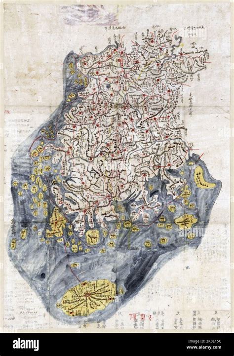 18th century map of Joseon Era, Korea, c1785 Stock Photo - Alamy