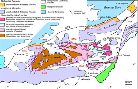 Structural Map Of The Central Betic Zone Location Of Area In Fig