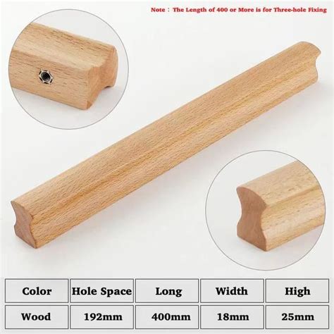 POIGNEE Wood Length 400mm Noyer Meubles En Bois Poignée Tiroir Boutons