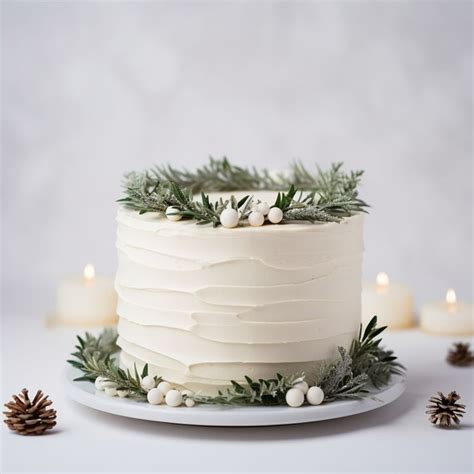 Rosemary And Herb Twigs To Adorn A Simple Buttercream Covered Christmas