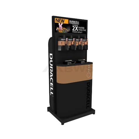 2 Way Metal Duracell Battery Display Stand With Adjustable Feet