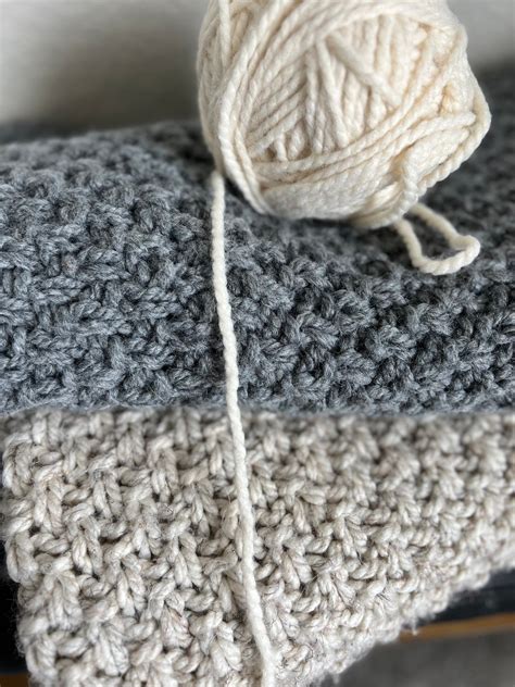 Custom Knit Throw Blanket Moss Stitch Knit Blanket Chunky Knit Blanket