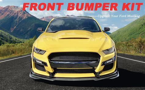 Ikon Motorsports Front Bumper Cover Compatible With 2015 2017 Ford Mustang Gt500