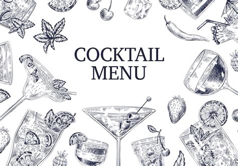 Premium Vector Cocktail Menu Background