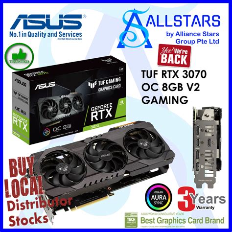 ASUS TUF RTX 3070 OC 8GB V2 Gaming PCI-Express x16 (TUF-RTX3070-O8G-V2 ...
