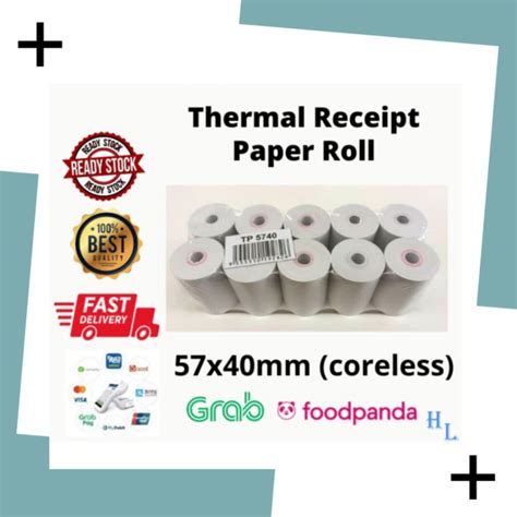 Thermal Paper Roll 57mm X 40mm X Coreless 10 10 Rolls Lazada