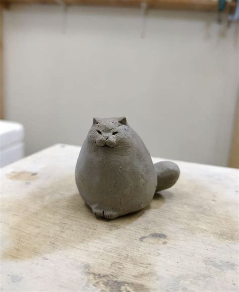 Котики | Скульптуры животных, Глиняные поделки, Керамические скульптуры