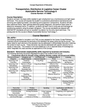 Fillable Online Transportation Distribution Logistics Career Cluster