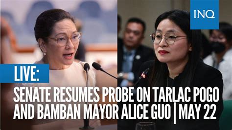 Watch Senate Resumes Probe Into Tarlac Pogo Hub Bamban Mayor Alice