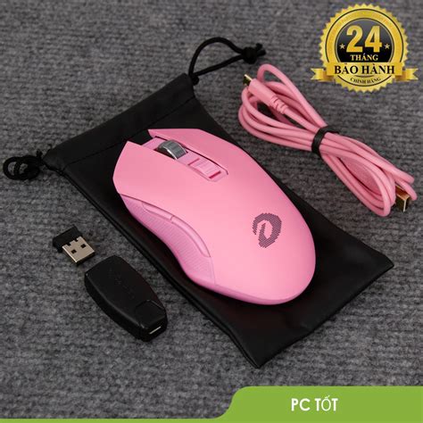 Chuột không dây Gaming DAREU EM905 PRO PINK (LED RGB, BRAVO sensor)-Bảo ...