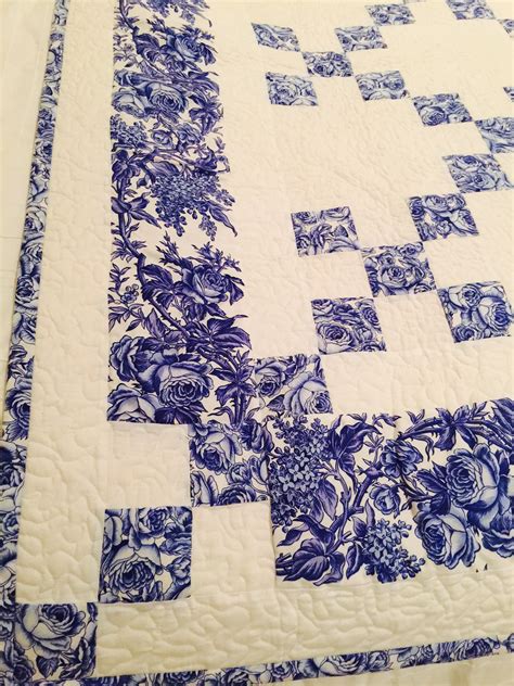 Delft Blue Chaining Nine Patch And Pattern Blue Quilt Patterns Irish Chain Quilt Pattern Two