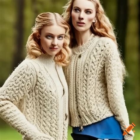 Women Wearing Aran Cardigans On Craiyon