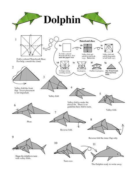 Origami Dolphin Instructions Origami Dolphin Origami Easy Origami