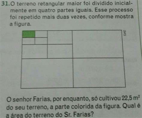 O Retangulo Da Figura Foi Dividido Em Quatro Regioes