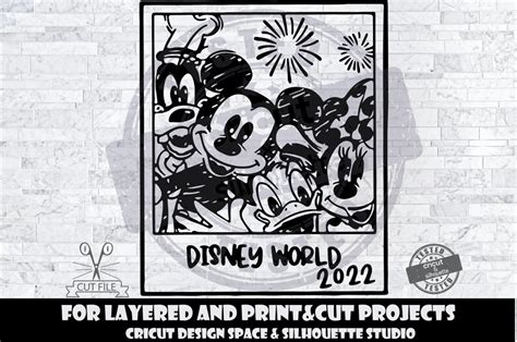 Mickey Mouse And Friends Polaroid Svg Design Files For Cricut Etsy