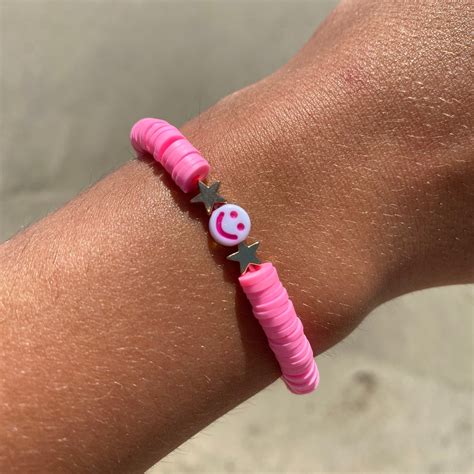 Flat Bead Preppy Bracelet Smile Bracelet Aesthetic Preppy Etsy