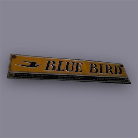 vintage blue bird bus sign ⚠️🌀 • dope metal sign... - Depop