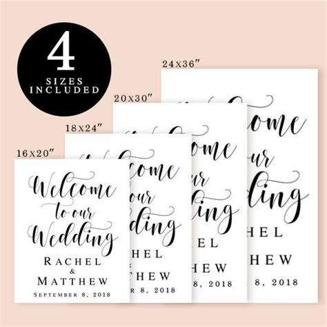 Welcome Wedding Sign Printable Welcome Wedding Template - Etsy