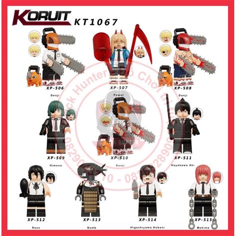 KT1067 minifigures Chainsaw Man mô hình lắp ráp các nhân vật Anime quỷ