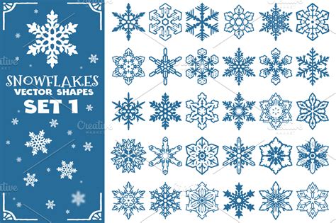 Decorative Snowflakes Shapes Set 1 ~ Illustrations ~ Creative Market