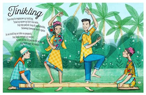 tinikling folk dance childrens art filipino art