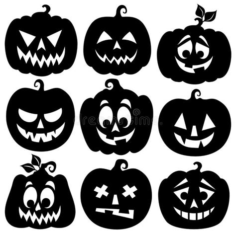 Set Of Halloween Silhouettes Stock Vector Illustration Of Clipart