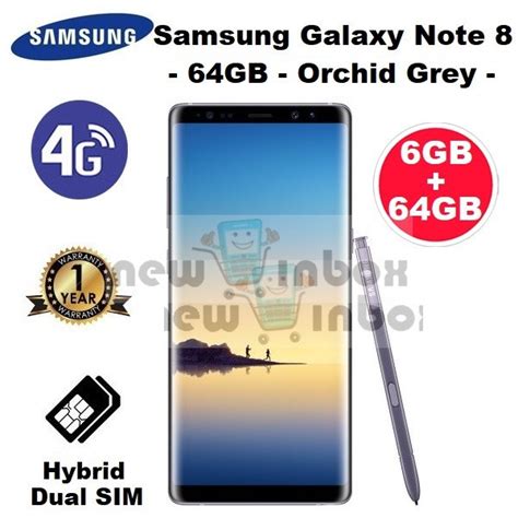 Jual Samsung Galaxy Note 8 64gb Orchid Grey Garansi Resmi Samsung