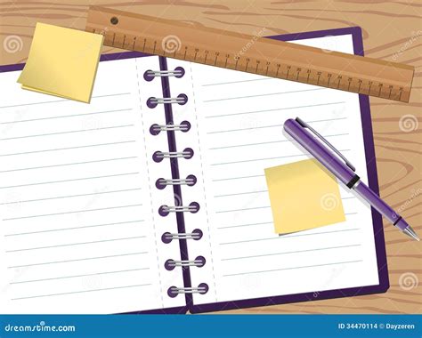 Notepad Stock Vector Illustration Of Notebook Ruler 34470114