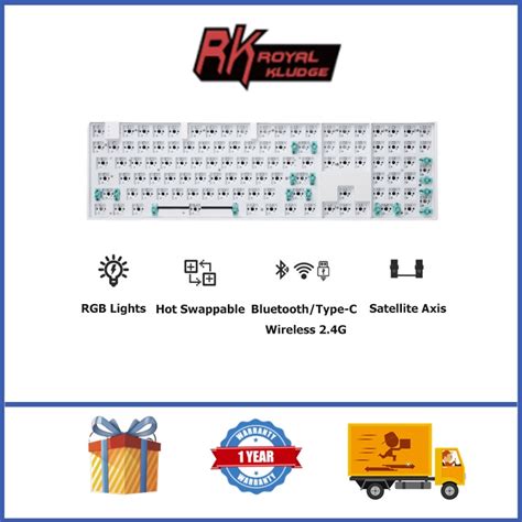 Royal Kluge Rk Wireless Mechanical Keyboard Kit Rgb Lighting Diy Hot Swappable Keyboard
