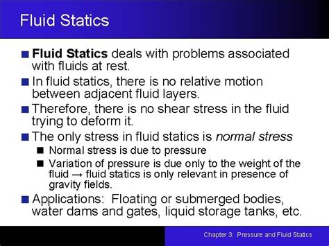 Chapter 3 Pressure And Fluid Statics Pressure Is