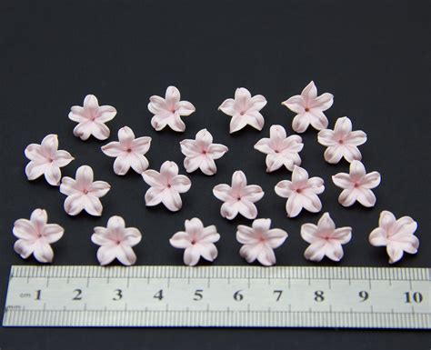 20 X Light Pink Clay Flower Beads 04805612 14mm Small Flower Bead For Jewelry Making Pink