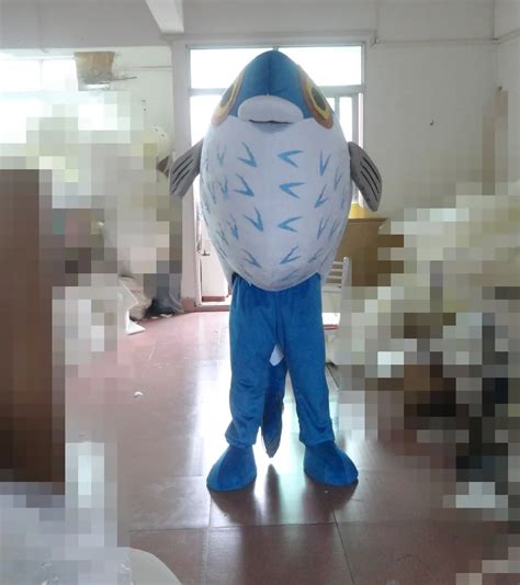 Latest high quality hot sale adult fish costume good quality fish mascot blue fish mascot ...