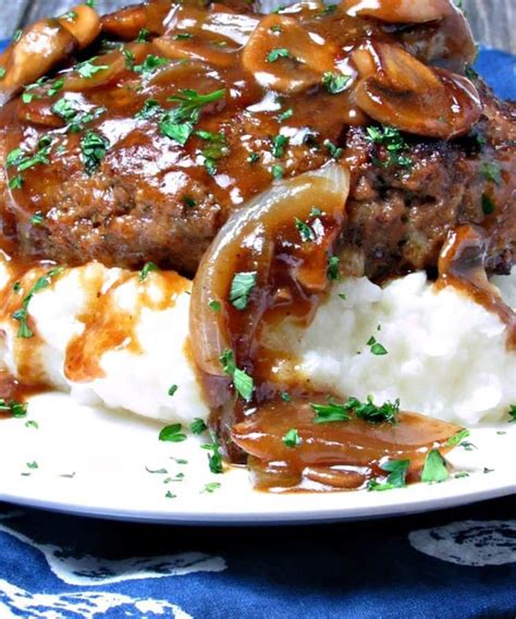 Best Salisbury Steak ~ Beef Patties In Rich Mushroom Gravy ~ A Gouda Life