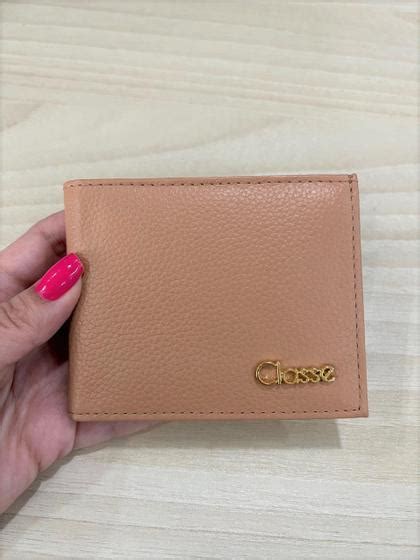 Carteira Feminina Pequena Slim Em Couro Classe Couro Nude Dourado Carteira Magazine Luiza