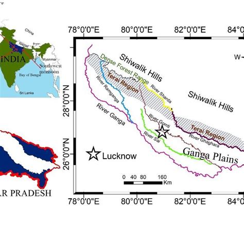 The index map of the study area which shows the middle Ganga basin ...