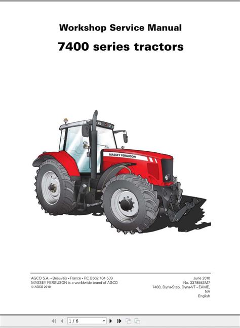 Massey Ferguson Tractor Series Workshop Service Manual M