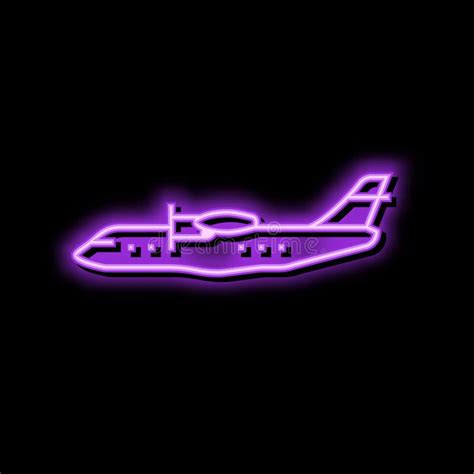 Maritime Patrol Airplane Aircraft Neon Glow Icon Illustration Stock