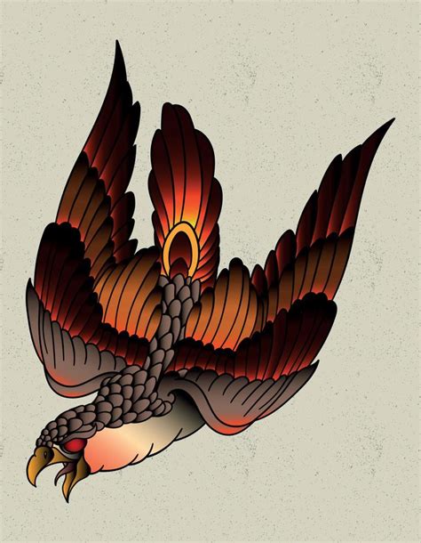 Eagle Neotraditional Tattoo 4288291 Vector Art At Vecteezy