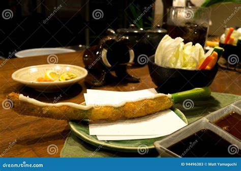 Kushikatsu Or Kushiage Is A Japanese Dish Of Deep Fried Skewered Meat