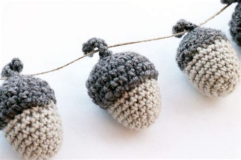 Crochet Acorn Garland Free Pattern Fall Decor Artofit