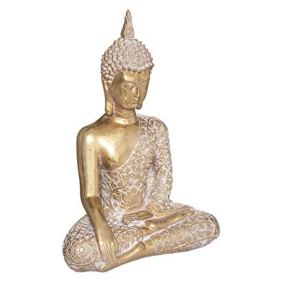 Figur Buddha Sitzend Vergoldet H Cm