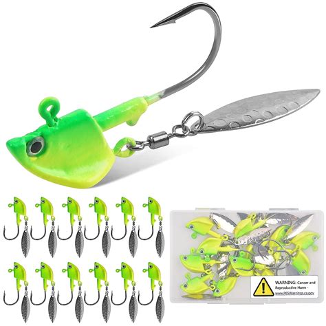 Fishing Jig Heads Underspin Jig Head Hooks With Spinner Blade Underspin